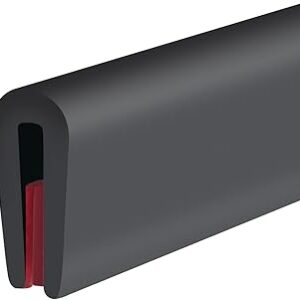 Rubber Edge Trim, Self-Adhesive Rubber Edge Trim, Edge Protector for Sheet Metal, EPDM Material, Fit 1/16(1.6mm), Length 10Ft, Black Color, U Channel Edge Trim
