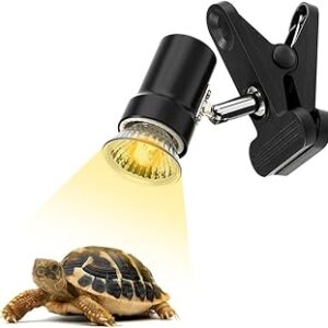 DaToo Reptile Heat Lamp Rotatable Turtle Heating Light with 50W UVA UVB Heat Bulb Simulated Sunlight Basking Spot Lamp with Clamp for Reptiles Lizard Amphibian Bearded Dragon Snake