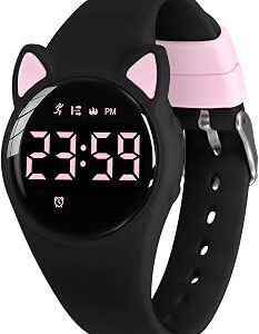 Kids Digital Watches for Girls Boys, Sports Watch with Fitness Tracker, Pedometer, Alarm Clocks, Stopwatch, No App Needed & Waterproof Kids Watch, Gift for Teens Girls Boys Ages 5-14