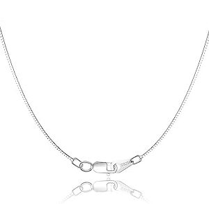 Jewlpire 18K Gold Plated 925 Sterling Silver Chain Necklace for Women Girls, 0.8mm Box Chain Lobster Claw Clasp-Super Thin & Strong Necklace Chain 16/18/20/22/24 Inch