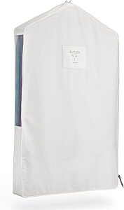 Hayden Hill Luxury Organic Cotton Garment Storage Bag - Short 40 Inch - Breathable Hanging Clothes Bag for Short Dresses, Jackets & Suit Bags for Closet Storage - Certified Carbon Neutral