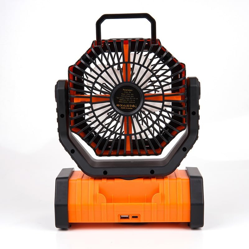 Ventiladores de camping con batería con linterna LED de luz LED 20000mAh recargable portátil con rotación de 360° - Imagen 3