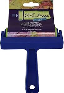 4-Inch Gel Press Rubber Brayer - for Printmaking, Scrapbooking, Paper Crafts, Home Decor & More - Blue & Green