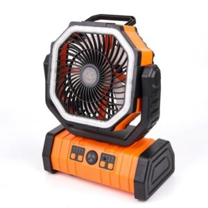 Ventiladores de camping con batería con linterna LED de luz LED 20000mAh recargable portátil con rotación de 360°