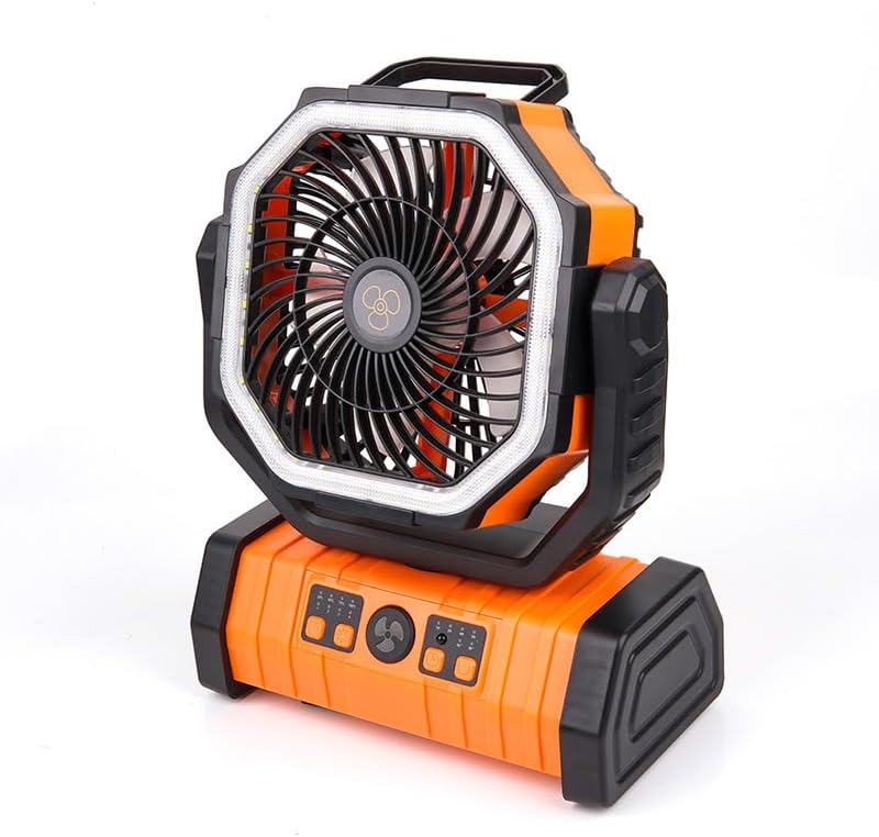 Ventiladores de camping con batería con linterna LED de luz LED 20000mAh recargable portátil con rotación de 360°