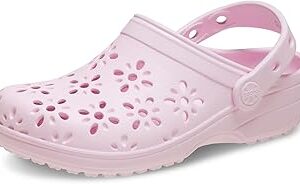 Crocs Unisex-Child Classic Clogs with Floral Cut Out Design, Kids and Toddler Shoes