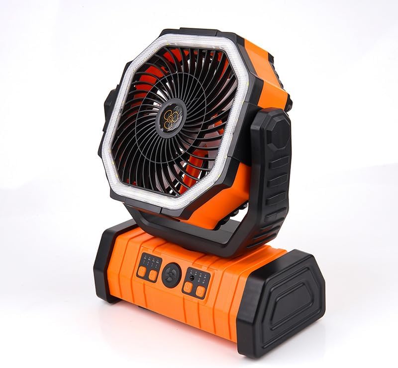 Ventiladores de camping con batería con linterna LED de luz LED 20000mAh recargable portátil con rotación de 360° - Imagen 2