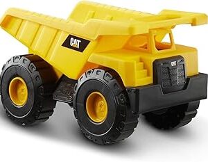 CAT Construction Toys, Construction Fleet 10 Dump Truck Toy - Heavy‑Duty Plastic, Working Tilting Bed & Free‑Rolling Wheels, Indoor/Outdoor Sandbox Truck for Toddlers & Kids Ages 2-6