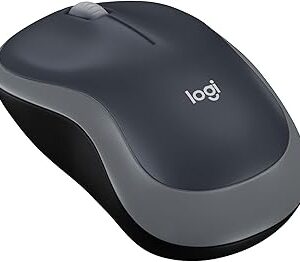 Logitech M185 Wireless Mouse, 2.4GHz with USB Mini Receiver, 12-Month Battery Life, 1000 DPI Optical Tracking, Ambidextrous PC/Mac/Laptop - Swift Grey