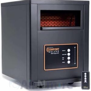 Comfort Deluxe by Airnmore, with Copper PTC, Infrared Space Heater with Remote,1500W,ETL Listed with High and Low Settings, Good for Small to Large Room's, 2-year warranty.