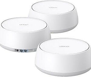 TP-Link Deco 7 BE25 Dual-Band BE5000 WiFi 7 Mesh Wi-Fi System | 4-Stream 5 Gbps, 240 Mhz | Covers up to 6,600 Sq.Ft | 2X 2.5G Ports Wired Backhaul | VPN,MLO, AI-Roaming, HomeShield, 3-Pack