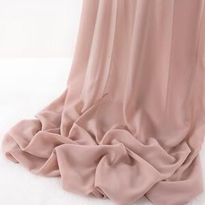 MLMW Chiffon Fabric Sheer Fabric by the Yard 5 Yards 60 Wide Dusty Rose Wedding Arch Draping Fabric Sheer Material for Party Backdrop Curtain Arch Ceiling Decor