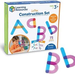 Learning Resources Letter Construction Activity Set - Alphabet Montessori Toys, Toddler Writing , ABC Phonics for Kids, Learn to Readd, Teacher Classroom Must Haves, Birthday Gifts for Students