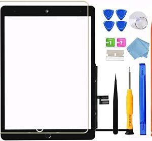 for iPad 9 (9th Generation) A2602 A2603 A2604 A2605 Screen Replacement Digitizer Touch Glass Kits, for iPad 2021 9th Gen 10.2 Inch, Full Repair Sets+Home Button[NO Fingerprint Reader] [NO LCD]