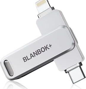 MFi Certified 256GB iPhone Photo Stick, USB Flash Drive for Photo/Video Backup, High-Speed Thumb Drive Compatible for iPhone/iPad/Android/PC (Silver)