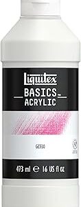 Liquitex BASICS Gesso Surface Prep Medium, 473ml (16-oz) Bottle, White