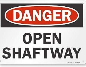 SmartSign Danger: Open Shaftway, Plastic Sign, 10 x 14