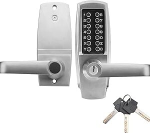 Mechanical Door Lock, Mechanical Push Button Lever Lock, Keyless Entry Commercial & Residential, Water-Proof Zinc Alloy, Easy to Install, for Garden, Yard, Garage