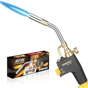 DOMINOX Propane Torch Head, High Intensity Torch Head Trigger Start Gas Torch, Map Gas Torch Kit for Propane, Map and Mapp Gas, Mapp Gas Torch for Soldering, Welding, Cooking (Not Included Gas Tank)