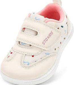 STQ KIDS Wide Toe Box Toddler Shoes Zero Drop Boys Girls Barefoot Shoe Non-Slip Little Kids Sneakers for First Walking