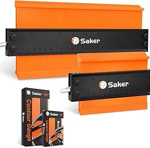 Saker Contour Gauge Duplication-Adjustable Lock-Precisely Copy Irregular Shape-Irregular Woodworking Tracing-Must Have Tool,Father's Day Gift for DIY Handyman Men Husband 10 Inch+5 Inch