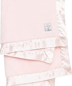 Little Giraffe Posh Mink Baby Blanket - Double-Sided Ultra Soft Plush Fabric, for New Moms, Newborn Must-Have for Girls, Cozy & Cuddly Comfort Blanket, 29 x 35, Pink