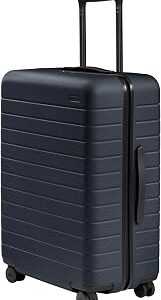 Away Medium Checked Luggage, Lightweight Hard Shell Suitcase with Spinner Wheels, Durable Rolling Luggage, TSA Lock, 26 Inch, Navy Blue