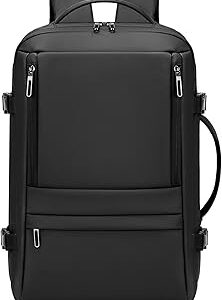 Rcrirth Carry On Travel Backpack for Airplanes | 35L Suitcase Backpack Luggage Business Weekender Bag - Expandable Travel Carry On Flight Approved for Men Women - Black