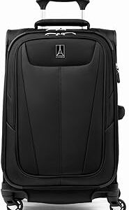 Travelpro Maxlite 5 Softside Expandable Luggage with 4 Spinner Wheels, Lightweight Suitcase, Men and Women, Black, Carry-on 21-Inch