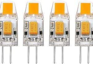 LED G4 1W, 100lumen, AC/DC12V, Warm White 2700K, Dimmable, 10-20Watts Halogen Bulb Replacement JC G4 Bi Pin Bulb 4-Pack