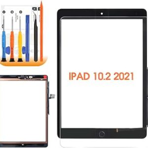 for iPad 9th(Gen) Screen Replacement Touch Screen for iPad 2021 10.2 for iPad 9 Digitizer Replacement A2604 A2603 A2602 Screen Glass Sensor Black+Home Button+Installation Video