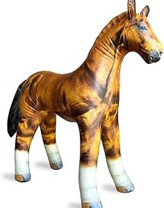 Jet Creations 38 L, Inflatable Horse Toys, Golden Brown Blow-Up Horse Toy Figure for Decoration or Play, Livestock Theme Party, Birthday, VBS, Photo Prop, Thanksgiving, Christmas Winter