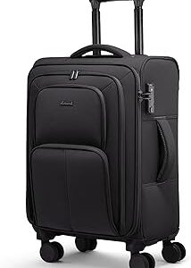LOVEVOOK Carry On Luggage 22x14x9 Airline Approved, 22 Inch Softside Suitcases with Spinner Wheels, Lightweight Carry-on Suitcase with TSA Lock for Women Men, Large Luggage for Travel Business Trip