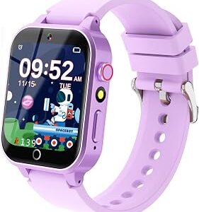 Kids Smart Watches Girls Age 5-12, 26 Games High-Resolution Touchscreen Kids Watch with Video Camera Music Player Pedometer Flashlight 12/24 hr Educational Toys Birthday Gifts for Girls Ages 6 7 8