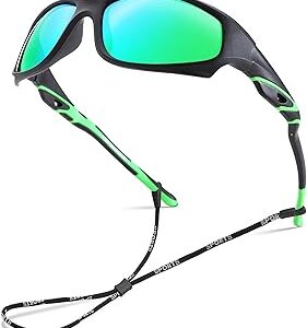 NULOOQ Kids Baseball Polarized Sunglasses – Unbreakable Flexible Youth Sports Sunglasses for Boys Girls Age 4-12