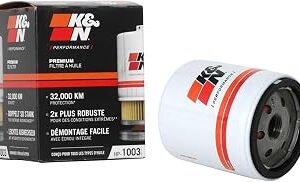 K&N Premium Oil Filter: 20,000 Mile Engine Protection with Wrench Off Nut: Compatible with Select TOYOTA/LEXUS/SUZUKI/CHEVROLET Vehicle Models (See Product Description for Select Models), HP-1003