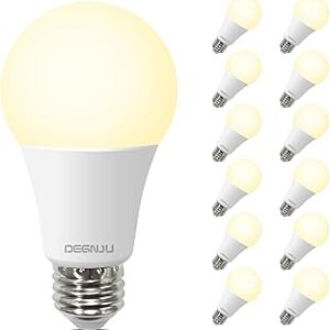 DEGNJU Light Bulbs,100 Watt LED Light Bulb Equivalent, 1500LM, Soft White 2700K Bulb with E26 Base, 13W Bright LED Bulb, 15000H, Non-Dimmable, White E26 Bulbs for Rooms, 12 Pack