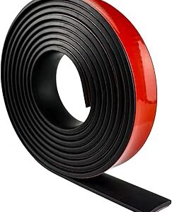 Neoprene Rubber Strips Self Adhesive Solid Rubber Sheets, Rolls & Strips for DIY Gaskets Crafts Pads Seals Warehouse Flooring Neoprene Sheet with Adhesive Backing (1 Wide x 1/8 Thick x 10' Long)