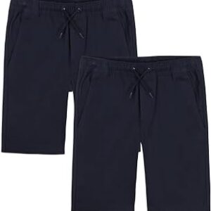 Approved School Wear ASW Boys' School Uniform Pull on Stretch Twill Shorts, Drawstring Waist, Multipack