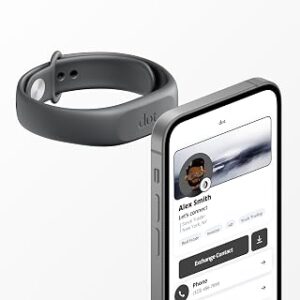 dot. Band - Digital Business Card Wristband - Tap Compatible with iPhone & Android (Grey)