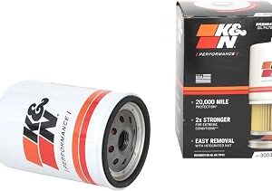 K&N Premium Oil Filter: 20,000 Mile Engine Protection with Wrench Off Nut: Compatible with Select 2001-2019 CHEVROLET/GMC/HUMMER (See Product Description for Select Models), HP-3003