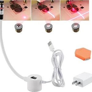 XQASIEO 3-in-1 USB Magnetic Positioning Quilting Light for Sewing Machine Laser Seam Guide, Adjustable Red Point Straight Cross Precision Stitch Line Light Tool