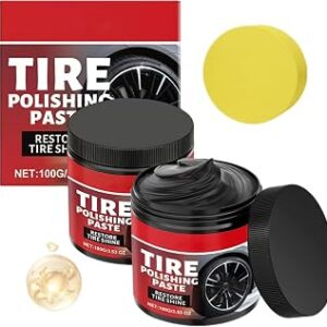 2PC 100g Auto tire Polishing Paste, with Sponge ，Cleaning Polishing，Product，Car Tire Shine for Trucks Sedans RVs SUV