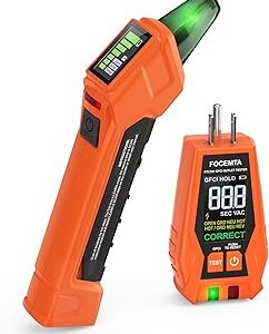 Circuit Breaker Finder & GFCI Outlet Tester with Digital LCD Display, 90-135V Electrical Circuit Tracer Tool for Electricians/DIY – Lightweight (Includes Batteries & Carrying Case)
