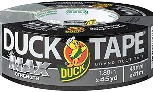 Duck Brand Max Strength Duct Tape - 1 Roll - Heavy Duty Hold - 1.88 Inch x 45 Yards - Silver (240201)