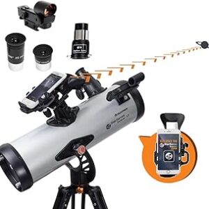 Celestron StarSense Explorer LT 114AZ App-Enabled Telescope – 114mm Newtonian Reflector with Smartphone Dock & StarSense App – iPhone & Android Compatible – Easy-to-Use for Beginners