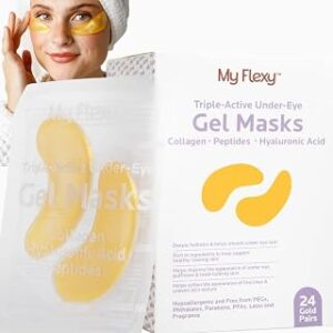 Under Eye Patches for Puffy Eyes and Dark Circles, Collagen & Peptides Skincare, Gold Eye Masks, Self Care Gifts for Women & Men, Under Eye Mask Patches - Gold 24 Pairs