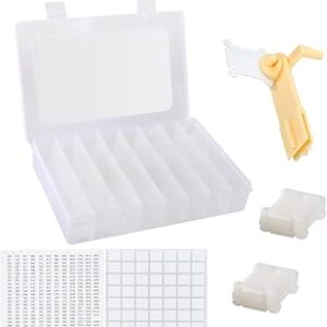 Embroidery Floss Organizer, Cross Stitch Thread Storage Box Tools - Bobbin Winder, 1 Removable 24 Compartments with 40 Hard Plastic Floss Bobbins and Stickers for Craft DIY Embroidery Sewing Storage