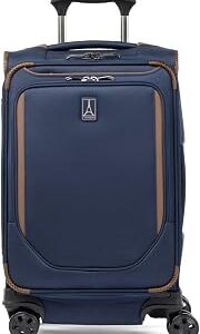 Travelpro Crew Classic Lightweight Softside Expandable Carry on Luggage, 8 Wheel Spinner Suitcase, Men and Women, Carry On 21-Inch, Patriot Blue