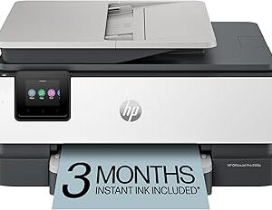 HP OfficeJet Pro 8125e Wireless All-in-One Color Inkjet Printer, Print, scan, Copy, ADF, Duplex Printing Best-for-Home Office, 3 Month Instant Ink Trial Included, AI-Enabled (405T6A)